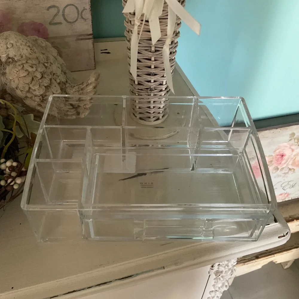 Clear Acrylic Vanity Organizer Tray - Home Storage & Organization
